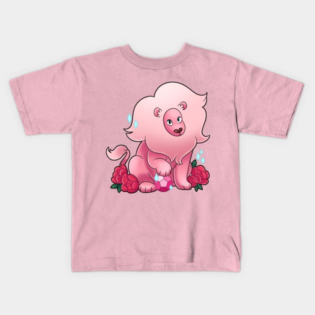 Pink Lion Kids T-Shirt by KaceyMeg